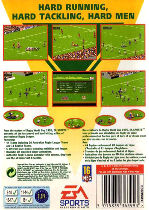 Australian Rugby League — Box back