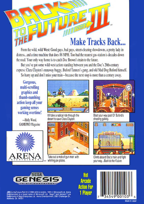 Back to the Future Part III — Box back