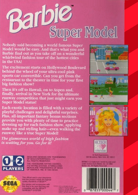 Barbie Super Model — Box back