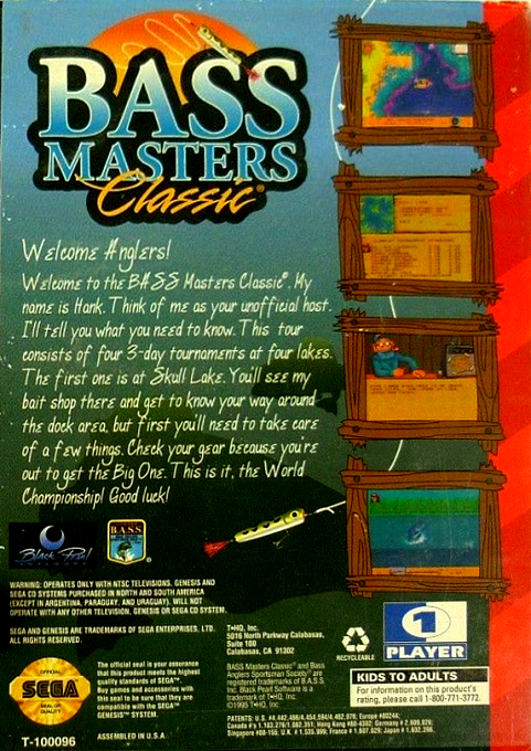 Bass Masters Classic — Box back