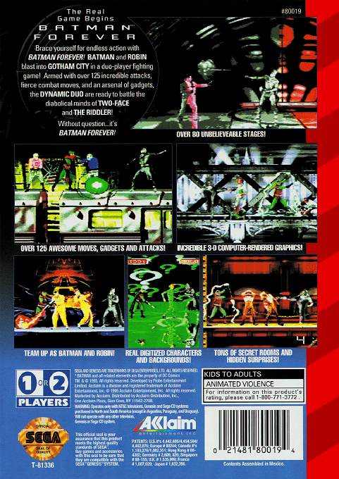 Batman Forever — Box back