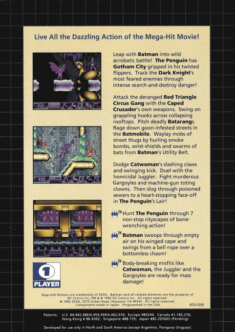 Batman Returns — Box back
