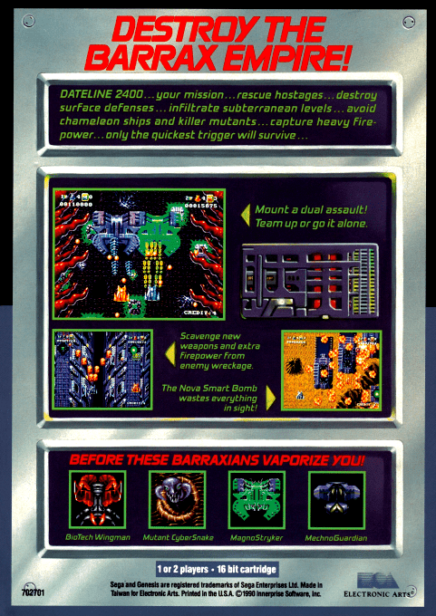 Battle Squadron — Box back