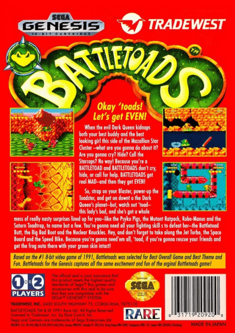 Battletoads — Box back
