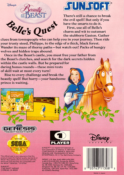 Beauty and the Beast : Belle's Quest — Box back