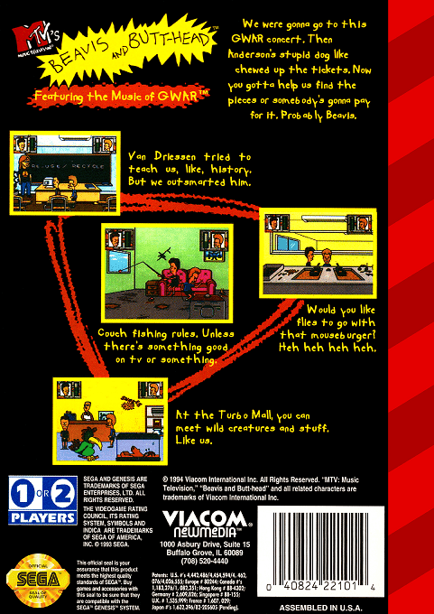 Beavis and Butt-Head — Box back