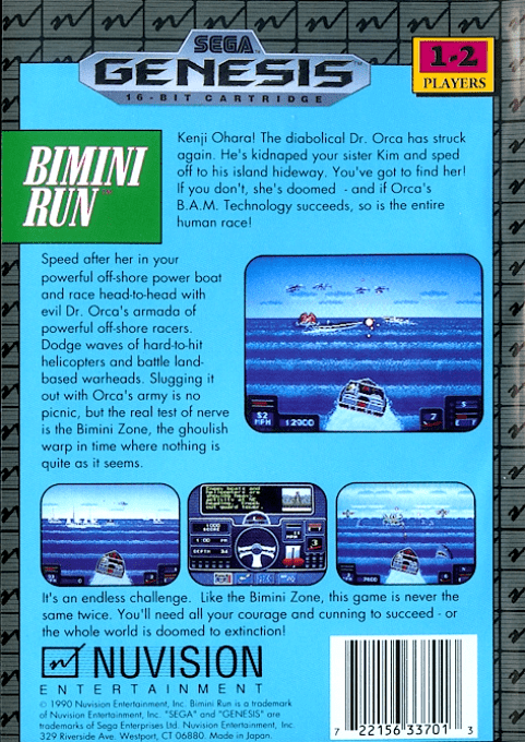 Bimini Run — Box back
