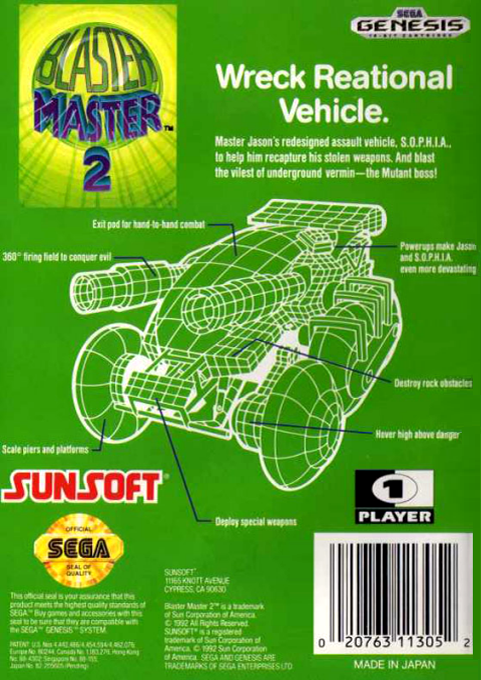Blaster Master 2 — Box back