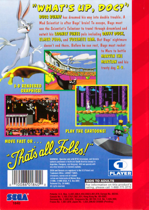 Bugs Bunny in Double Trouble — Box back