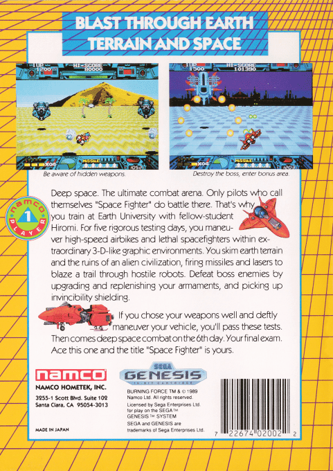 Burning Force — Box back
