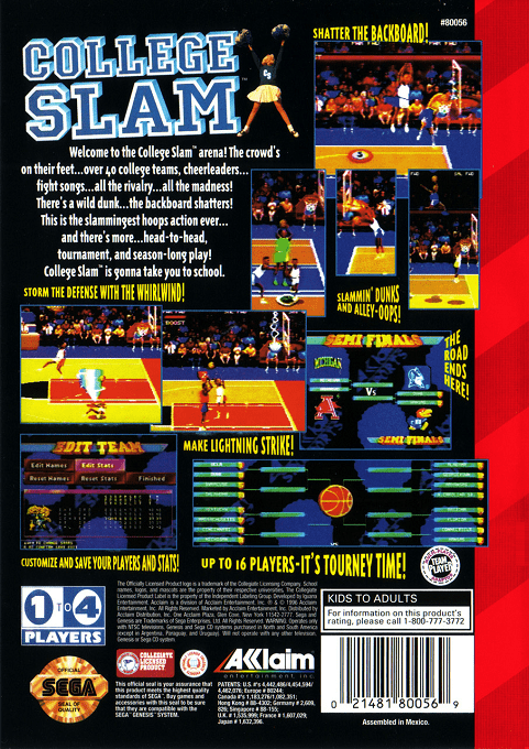 College Slam — Box back
