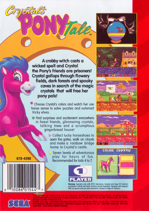 Crystal's Pony Tale — Box back