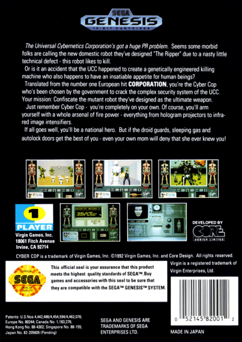 Cyber-Cop — Box back