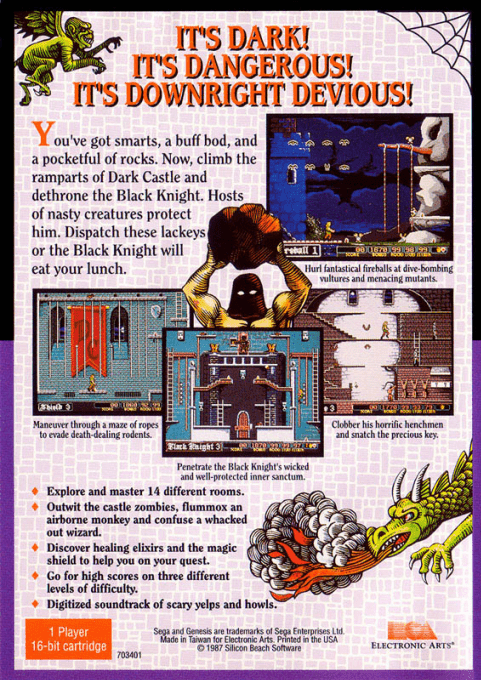 Dark Castle — Box back