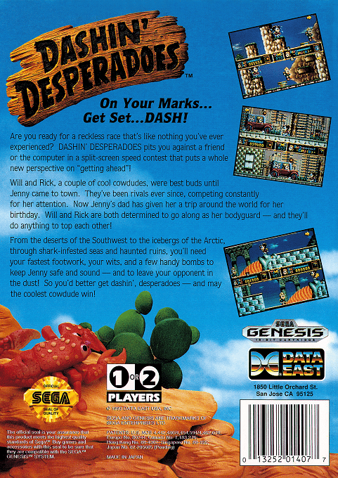Dashin' Desperadoes — Box back