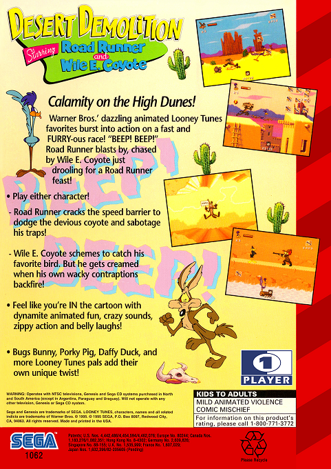 Desert Demolition Starring Road Runner and Wile E. Coyote — Box back
