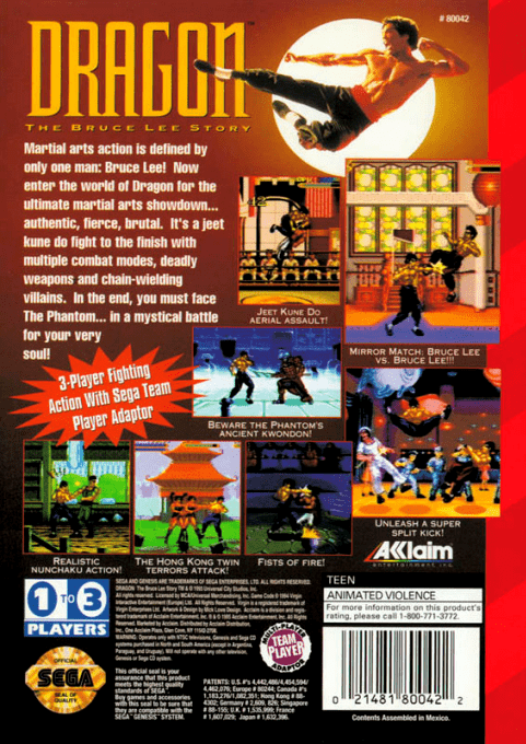 Dragon : The Bruce Lee Story — Box back
