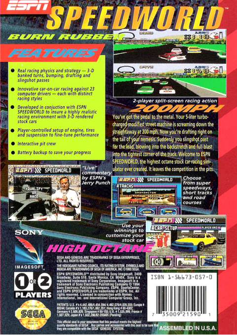 ESPN Speed World — Box back