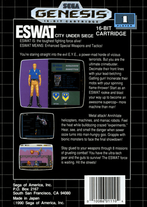 ESWAT : City Under Siege — Box back