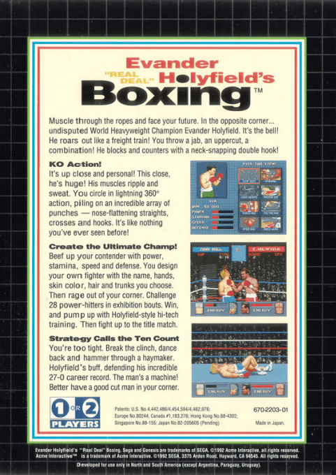 Evander Holyfield's 'Real Deal' Boxing — Box back