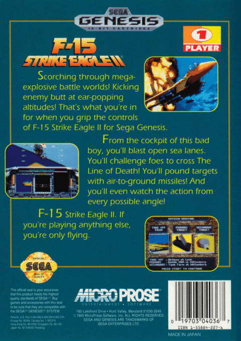 F-15 Strike Eagle II — Box back