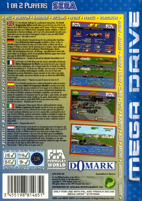 F1 : World Championship Edition — Box back