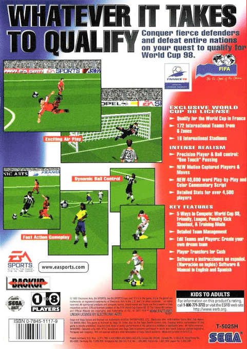 FIFA 98 : Road to World Cup — Box back