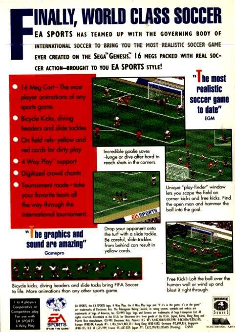 FIFA International Soccer — Box back