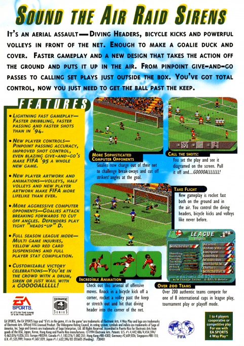 FIFA Soccer 95 — Box back