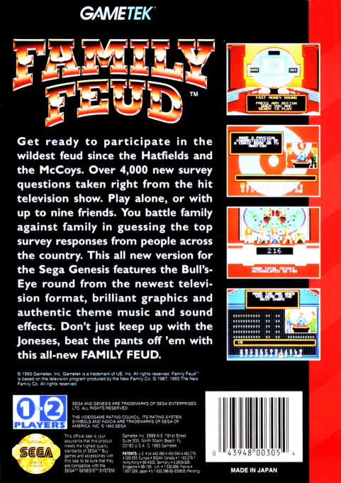 Family Feud — Box back