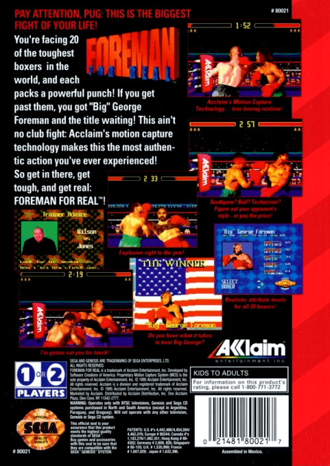 Foreman for Real — Box back