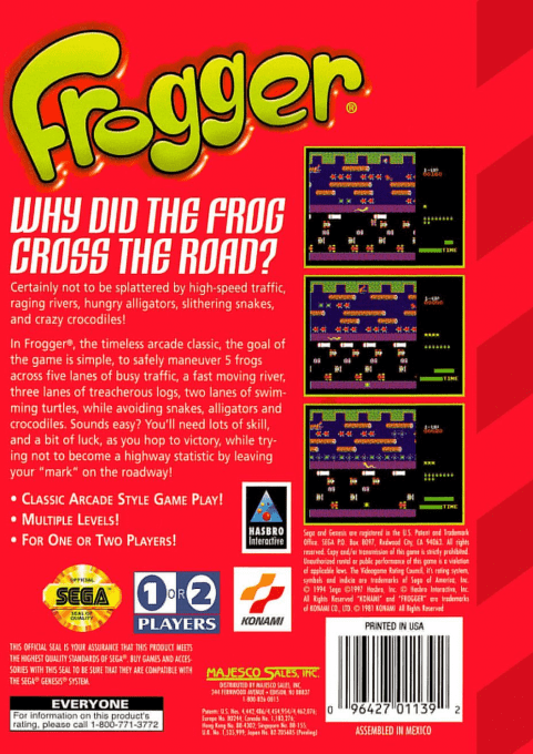 Frogger — Box back