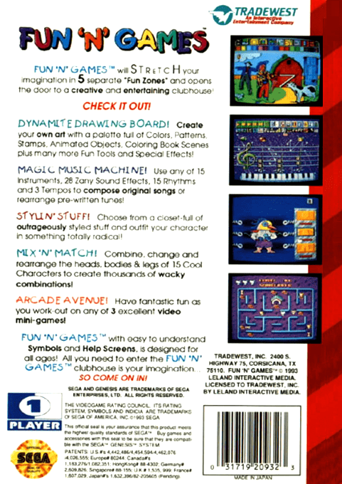 Fun 'n' Games — Box back