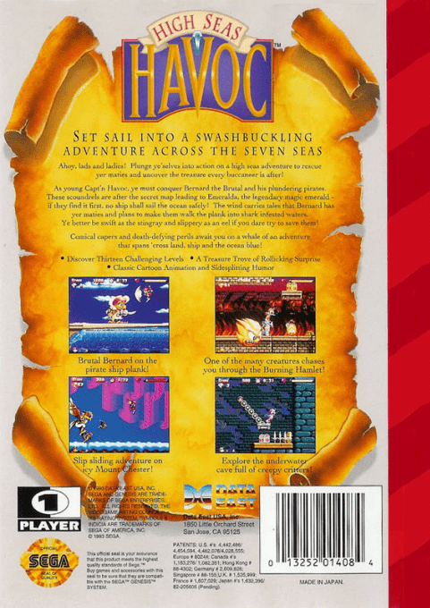 High Seas Havoc — Box back