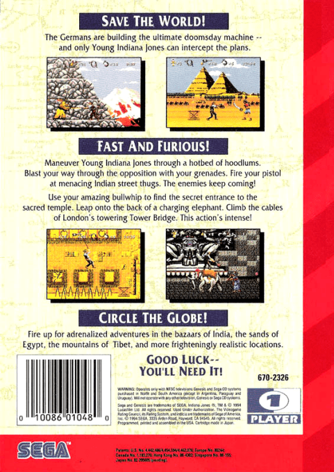 Instruments of Chaos Starring Young Indiana Jones — Box back