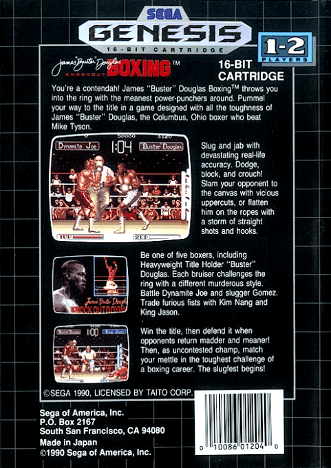 James 'Buster' Douglas Knockout Boxing — Box back