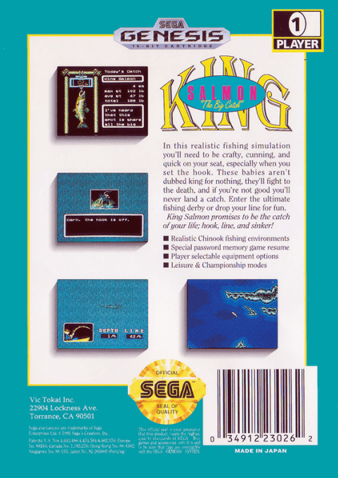 King Salmon : The Big Catch — Box back
