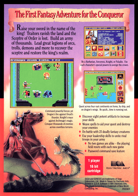 King's Bounty : The Conqueror's Quest — Box back