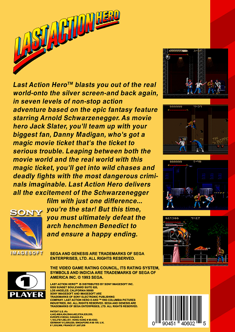Last Action Hero — Box back