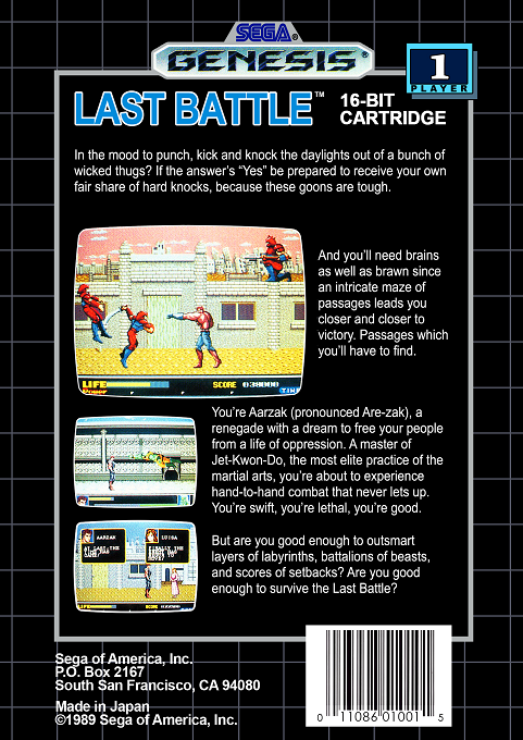 Last Battle — Box back