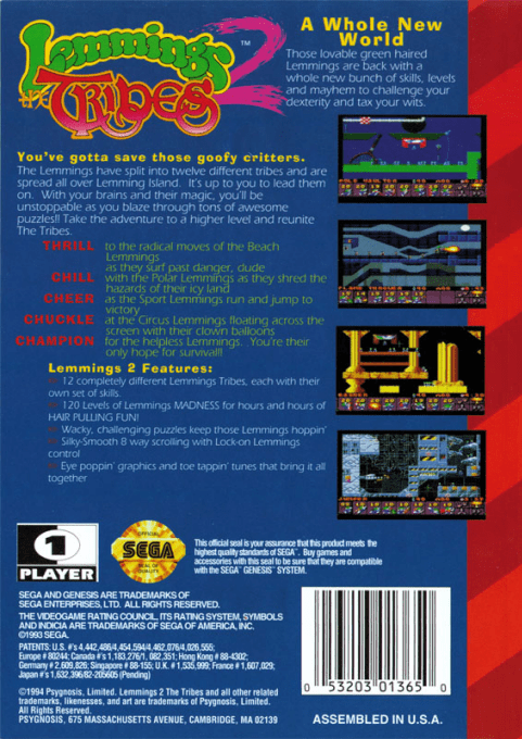 Lemmings 2 : The Tribes — Box back