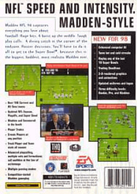 Madden NFL 98 — Box back