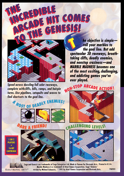 Marble Madness — Box back