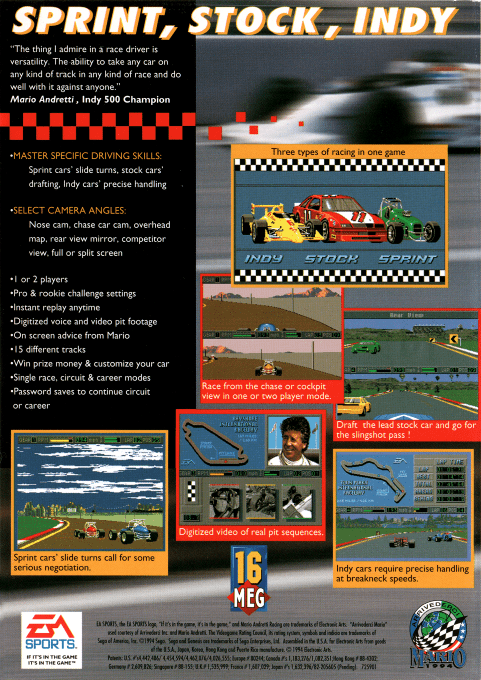 Mario Andretti Racing — Box back