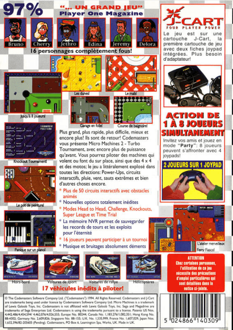 Micro Machines 2 : Turbo Tournament — Box back