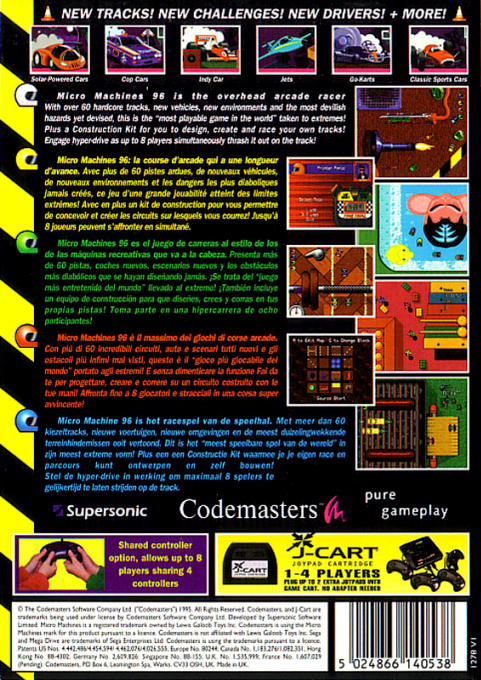 Micro Machines : Turbo Tournament 96 — Box back