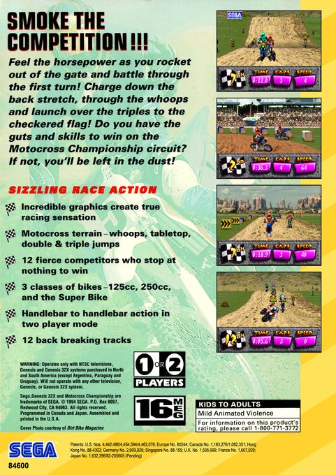 Motocross Championship — Box back