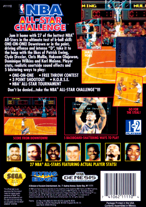 NBA All-Star Challenge — Box back