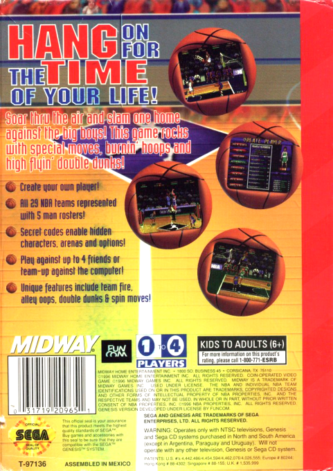 NBA Hang Time — Box back