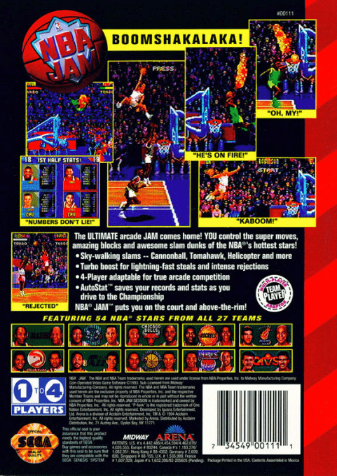 NBA Jam — Box back